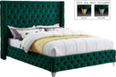 Savan Green Velvet Full Bed