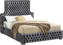 Sedona Grey Velvet Queen Bed