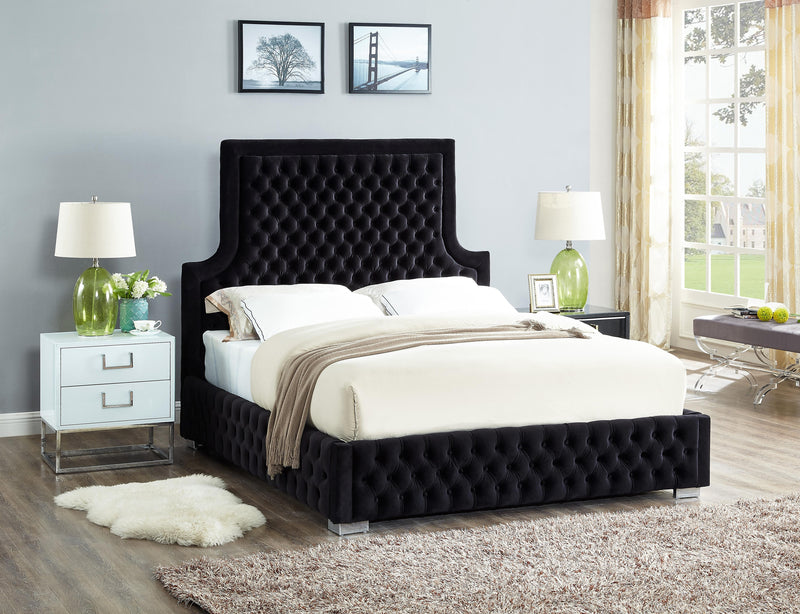 Sedona Black Velvet Queen Bed - Town Of Bargains Furniture - NY