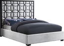 Taj White Velvet King Bed - Town Of Bargains Furniture - NY