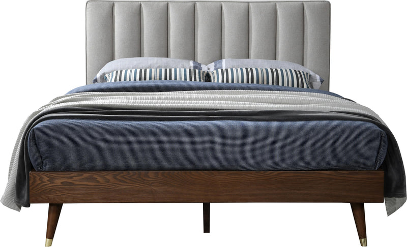 Vance Beige Linen Fabric King Bed (3 Boxes) - Town Of Bargains Furniture - NY