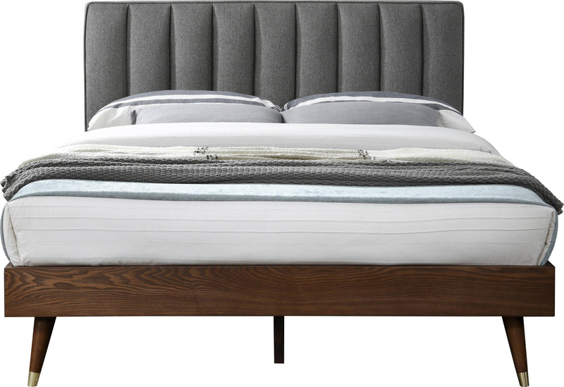 Vance Grey Linen Fabric Queen Bed (3 Boxes) - Town Of Bargains Furniture - NY