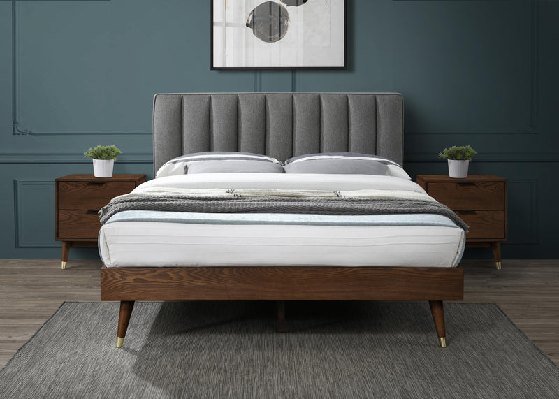 Vance Grey Linen Fabric Queen Bed (3 Boxes) - Town Of Bargains Furniture - NY
