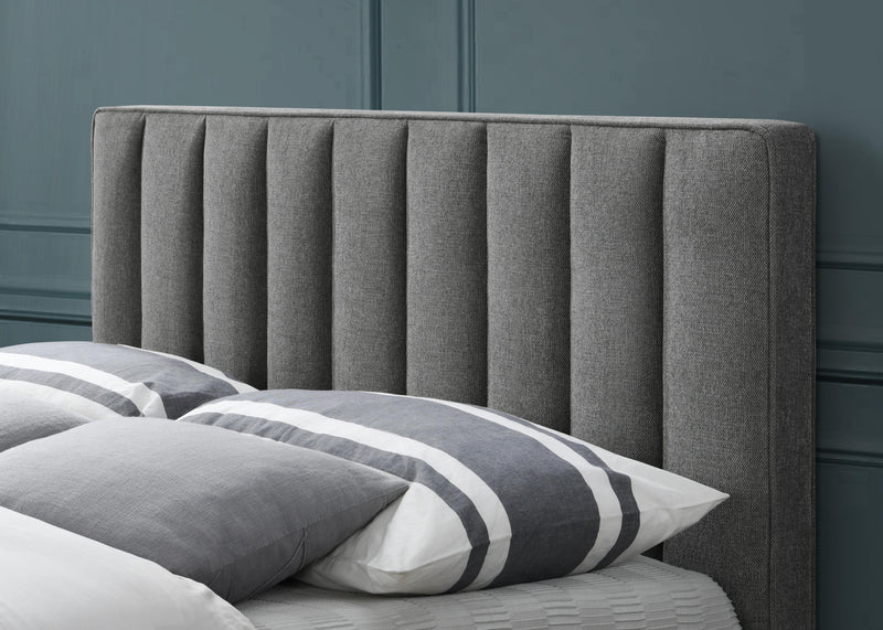 Vance Grey Linen Fabric Queen Bed (3 Boxes) - Town Of Bargains Furniture - NY