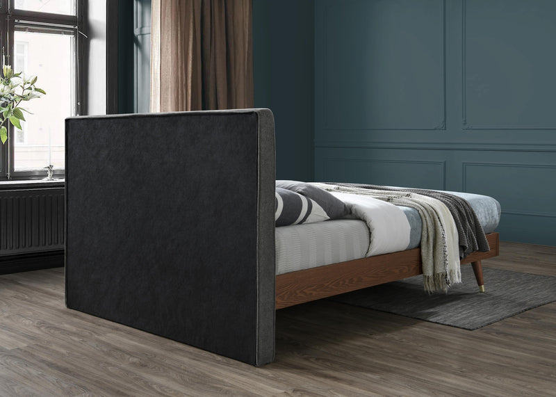 Vance Grey Linen Fabric Queen Bed (3 Boxes) - Town Of Bargains Furniture - NY