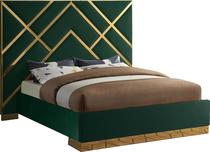 Vector Green Velvet Queen Bed - Town Of Bargains Furniture - NY