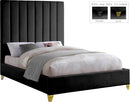 Via Black Velvet King Bed - Town Of Bargains Furniture - NY