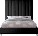Via Black Velvet King Bed - Town Of Bargains Furniture - NY