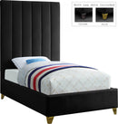 Via Black Velvet Twin Bed - Town Of Bargains Furniture - NY