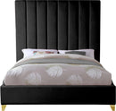 Via Black Velvet Full Bed - Town Of Bargains Furniture - NY