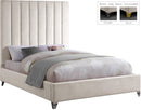 Via Cream Velvet Queen Bed - Town Of Bargains Furniture - NY