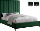 Via Green Velvet Full Bed - Town Of Bargains Furniture - NY
