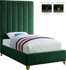 Via Green Velvet Twin Bed - Town Of Bargains Furniture - NY