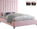 Via Pink Velvet Full Bed - Town Of Bargains Furniture - NY