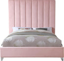 Via Pink Velvet King Bed - Town Of Bargains Furniture - NY