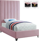 Via Pink Velvet Twin Bed - Town Of Bargains Furniture - NY