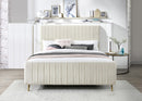 Zara Cream Velvet Full Bed (3 Boxes) - Town Of Bargains Furniture - NY