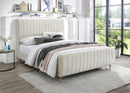 Zara Cream Velvet Queen Bed (3 Boxes) - Town Of Bargains Furniture - NY