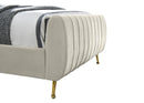 Zara Cream Velvet Queen Bed (3 Boxes) - Town Of Bargains Furniture - NY