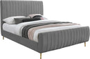 Zara Grey Velvet Full Bed (3 Boxes) - Town Of Bargains Furniture - NY