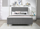 Zara Grey Velvet Full Bed (3 Boxes) - Town Of Bargains Furniture - NY