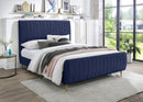 Zara Navy Velvet Queen Bed (3 Boxes) - Town Of Bargains Furniture - NY