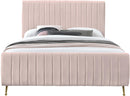 Zara Pink Velvet Queen Bed (3 Boxes) - Town Of Bargains Furniture - NY