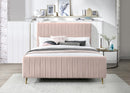 Zara Pink Velvet Queen Bed (3 Boxes) - Town Of Bargains Furniture - NY