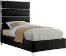 Zuma Black Velvet Twin Bed - Town Of Bargains Furniture - NY