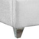 Zuma White Velvet Queen Bed