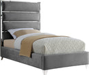Zuma Grey Velvet Twin Bed - Town Of Bargains Furniture - NY