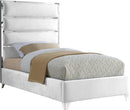 Zuma White Velvet Twin Bed - Town Of Bargains Furniture - NY