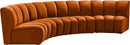 Infinity Cognac Velvet 4pc. Modular Sectional - Town Of Bargains Furniture - NY