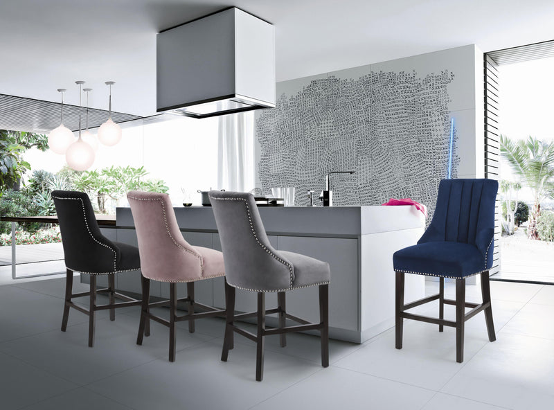 Oxford Grey Velvet Stool - Town Of Bargains Furniture - NY