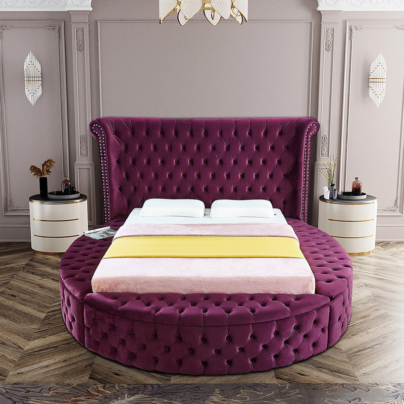 Luxus Purple Velvet King Bed - Town Of Bargains Furniture - NY