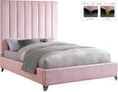 Via Pink Velvet Queen Bed - Town Of Bargains Furniture - NY