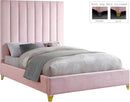 Via Pink Velvet Full Bed - Town Of Bargains Furniture - NY