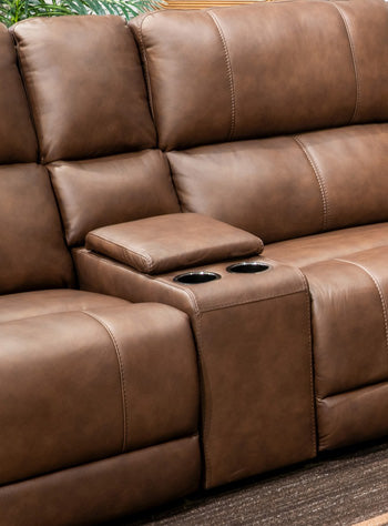 Bleckley Power Reclining Sectional Loveseat with Console - Town Of Bargains Furniture - NY