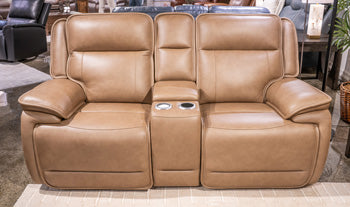 Glencroft Power Reclining Loveseat with Console - Town Of Bargains Furniture - NY
