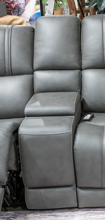 5Z - Pittson Power Reclining Sectional Loveseat with Console - Town Of Bargains Furniture - NY
