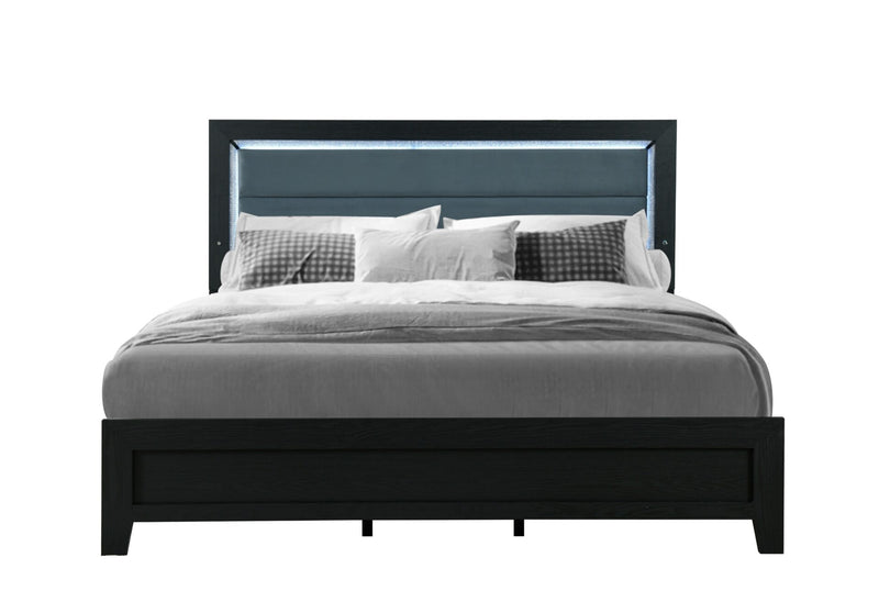 Reid Black Bed With Led - Town Of Bargains Furniture - NY