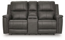 Bleckley Power Reclining Loveseat with Console - Town Of Bargains Furniture - NY