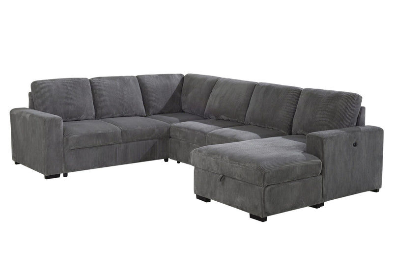 U2660 Grey L Sectional Pullout - Town Of Bargains Furniture - NY