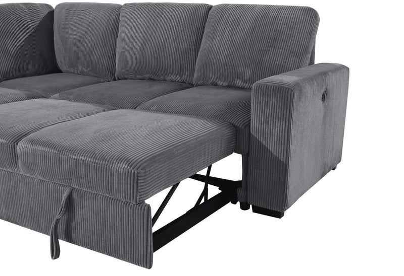 U2660 Grey Sectional Sofa-Without Chaise - Town Of Bargains Furniture - NY