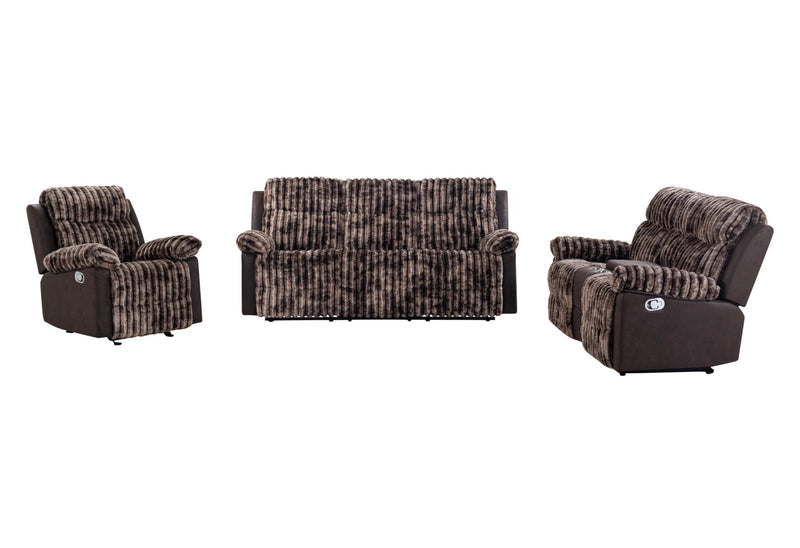 U6028 Reclining Sofa-Console Reclining Loveseat with Glider Recliner - Town Of Bargains Furniture - NY