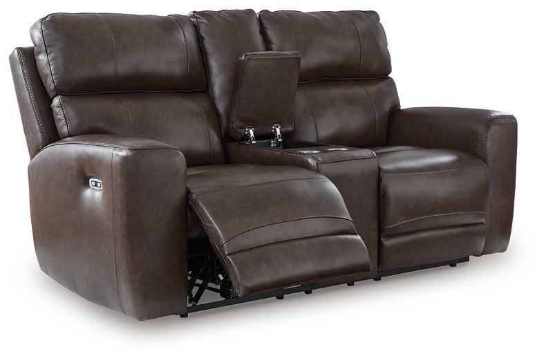 Crossplex Power Reclining Loveseat with Console - Town Of Bargains Furniture - NY