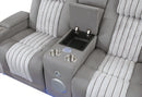 U8000 GREY PWR CONSOLE REC LOVESEAT W/PHR, LED AND SPEAKER - Town Of Bargains Furniture - NY