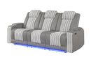 U8000 GREY PWR REC SOFA W/PHR, DDT, READING LIGHT & LED LIGHT - Town Of Bargains Furniture - NY