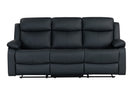 U6026 BLACK PU 72A RECLINING SOFA WITH LED