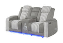 U8000 GREY PWR CONSOLE REC LOVESEAT W/PHR, LED AND SPEAKER - Town Of Bargains Furniture - NY